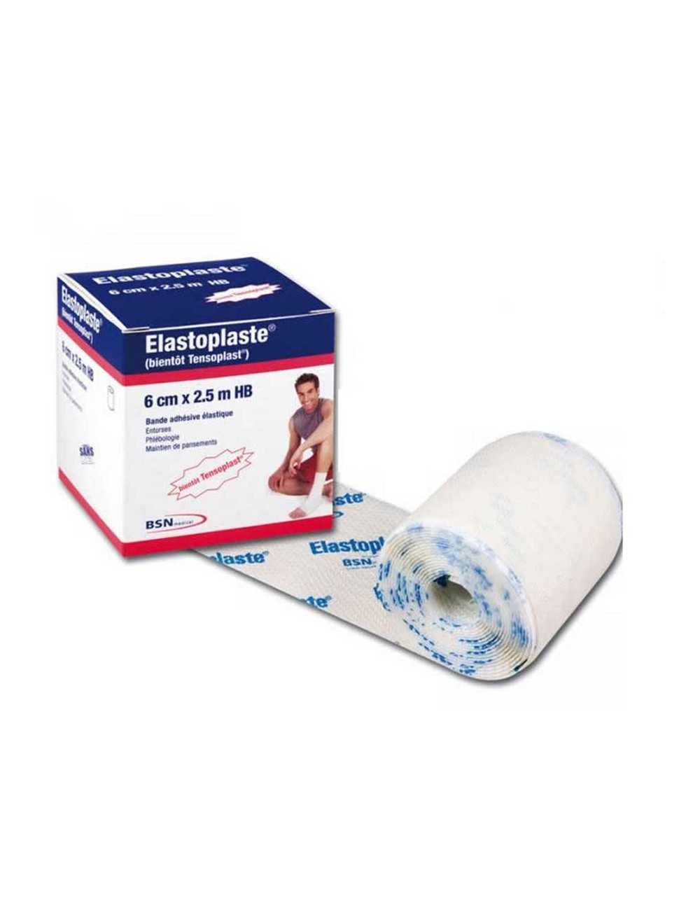 BANDE ELASTOPLASTE HYPOALLERGIQUE HB 2,50 M X 8 CM