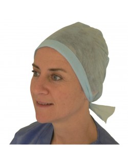 COIFFE INFIRMIERE A NOUER NON TISSE VERTE (X 100)