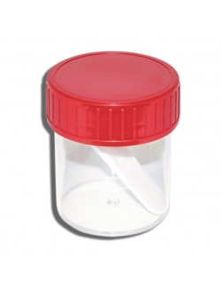 POT COPROLOGIE PP 125 ML CAPE ROUGE ASEPT.A/SPATULE(X 380)
