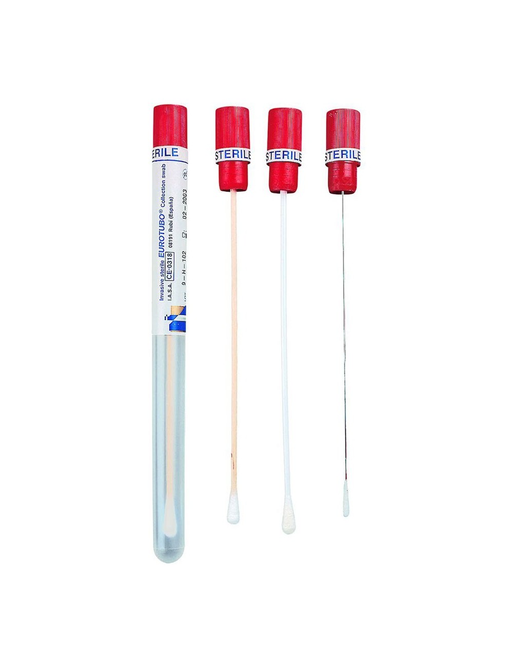 ECOUVILLON STERILE SOUS TUBE TIGE BOIS + COTON (X 500)