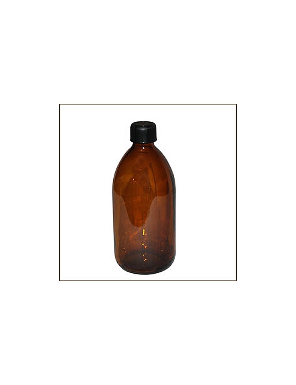 FLACON SIROP VERRE BRUN 500 ML + BOUCHON BAKELITE