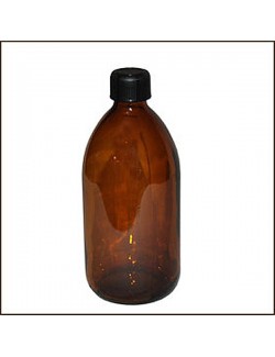 FLACON SIROP VERRE BRUN 500 ML + BOUCHON BAKELITE
