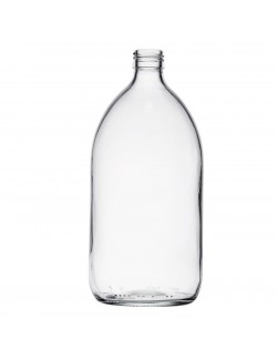 FLACON SIROP VERRE BRUN 1000 ML + BOUCHON BAKELITE (X 20)