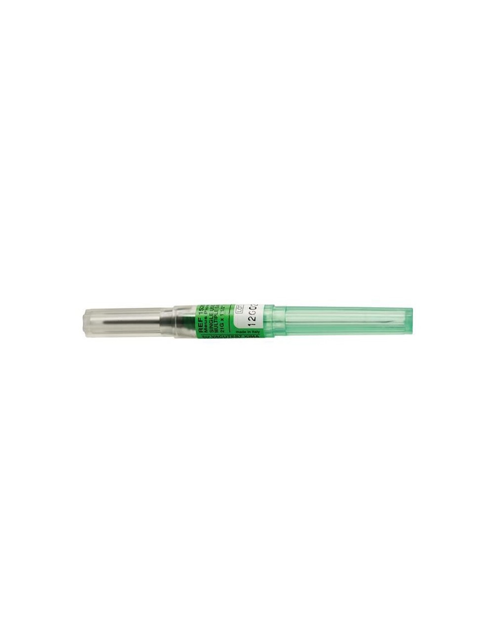 AIGUILLE MULTIPLE VACUTEST 21G 38 MM 8/10 VERT (X 100)