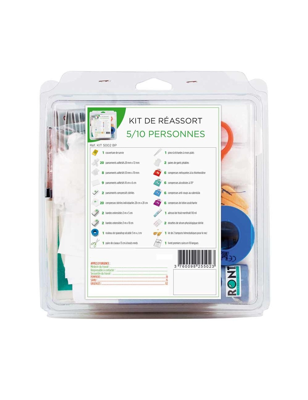 KIT POUR ARMOIRE PHARMACIE - 5 / 10 PERSONNES