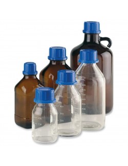 FLACON CARRE VERRE JAUNE 1L POUR DISPENSER