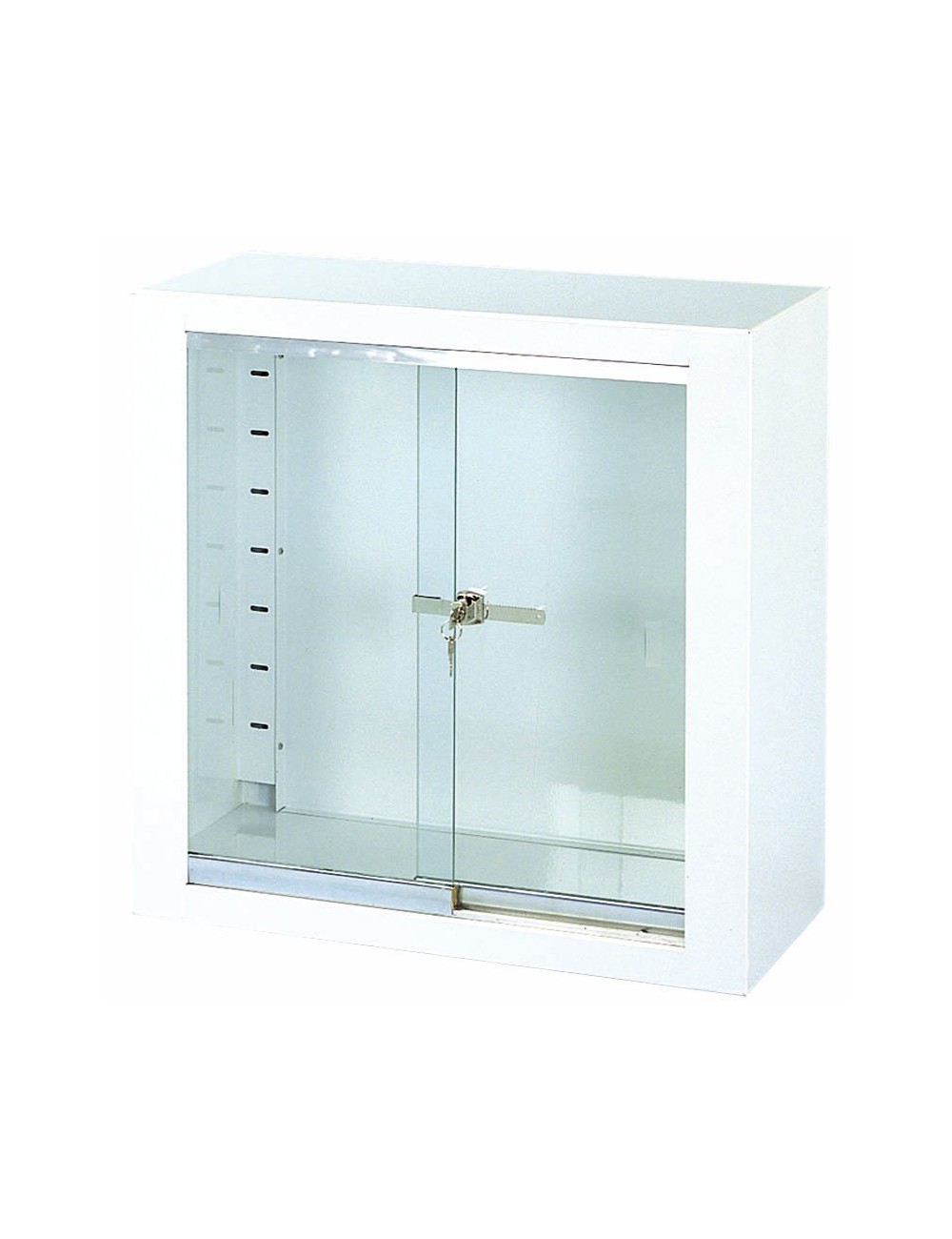 VITRINE MURALE 2 PORTES (60X30X60CM) A/CLEF + 2 TABLETTES