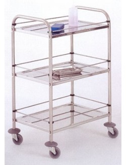 GUERIDON 3 PLATEAUX INOX + GALERIES 75 X 50 CM