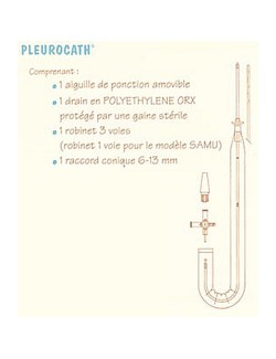 KIT DRAINAGE THORACIQUE PLEUROCATH ADULTE 50CMX2,7 8F (X20)