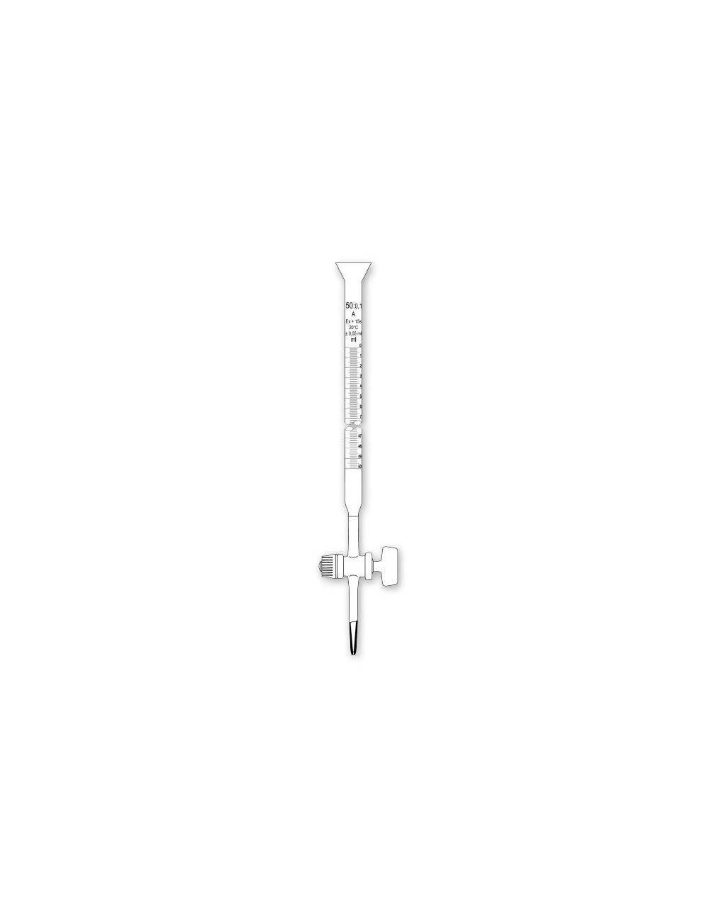 BURETTE MOHR ROBINET VERRE 50ML 1/10