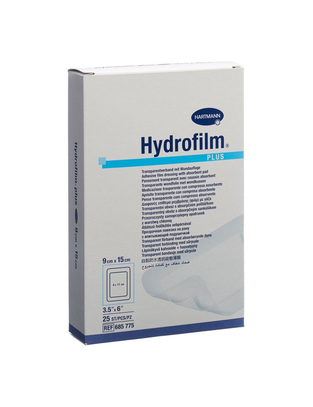 HYDROFILM PANS.ADHESIF STERILE FILM PE+COMP.9X15CM (X 25)