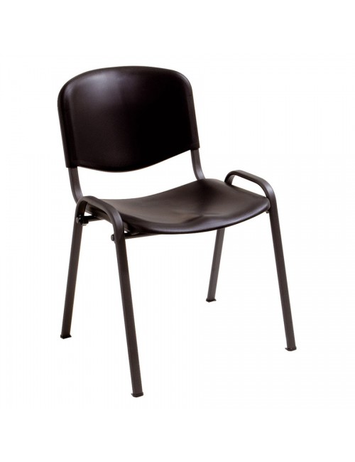 CHAISE PIED METAL EPOXY NOIR / ASSISE POLYPROPYLENE