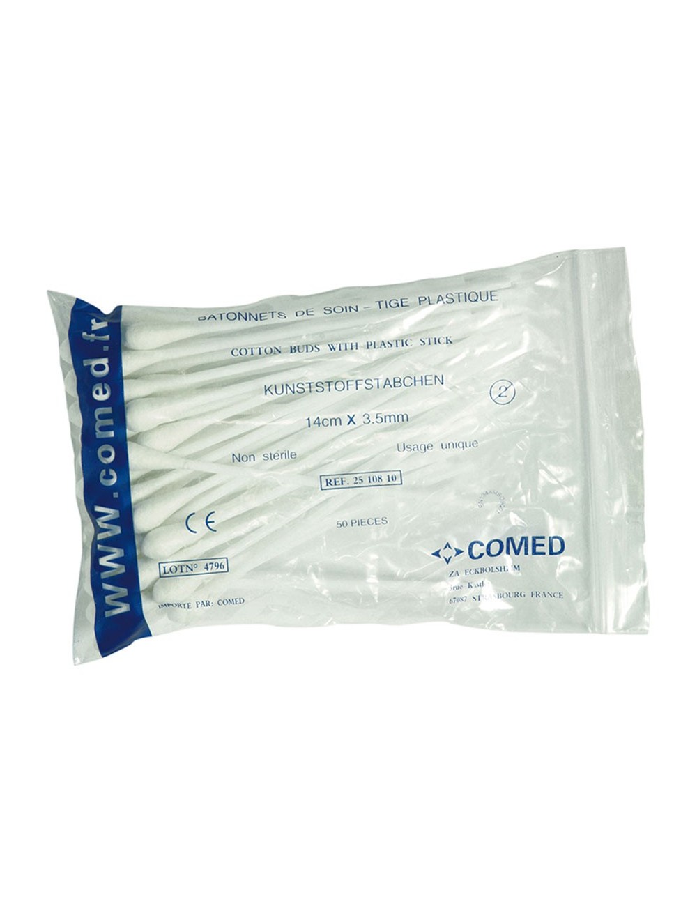 BATONNET DE SOINS TIGE PP 14CM (X 50)