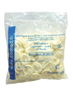 DOIGTIERS ROULES EN LATEX NS MEDIUM (LE 100)