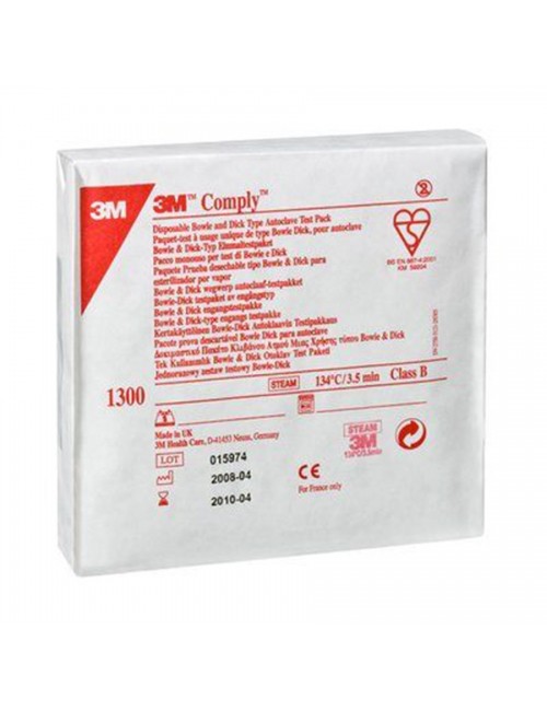 TEST DE BOWIE ET DICK USAGE UNIQUE P/AUTOCLAVE (X 20)