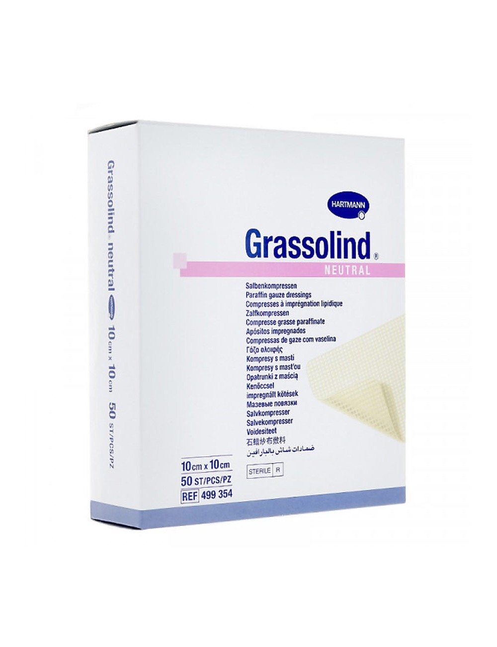 GRASSOLIND - PANSEMENT TULLE GRAS 10 X 10 CM (BTE DE 10)
