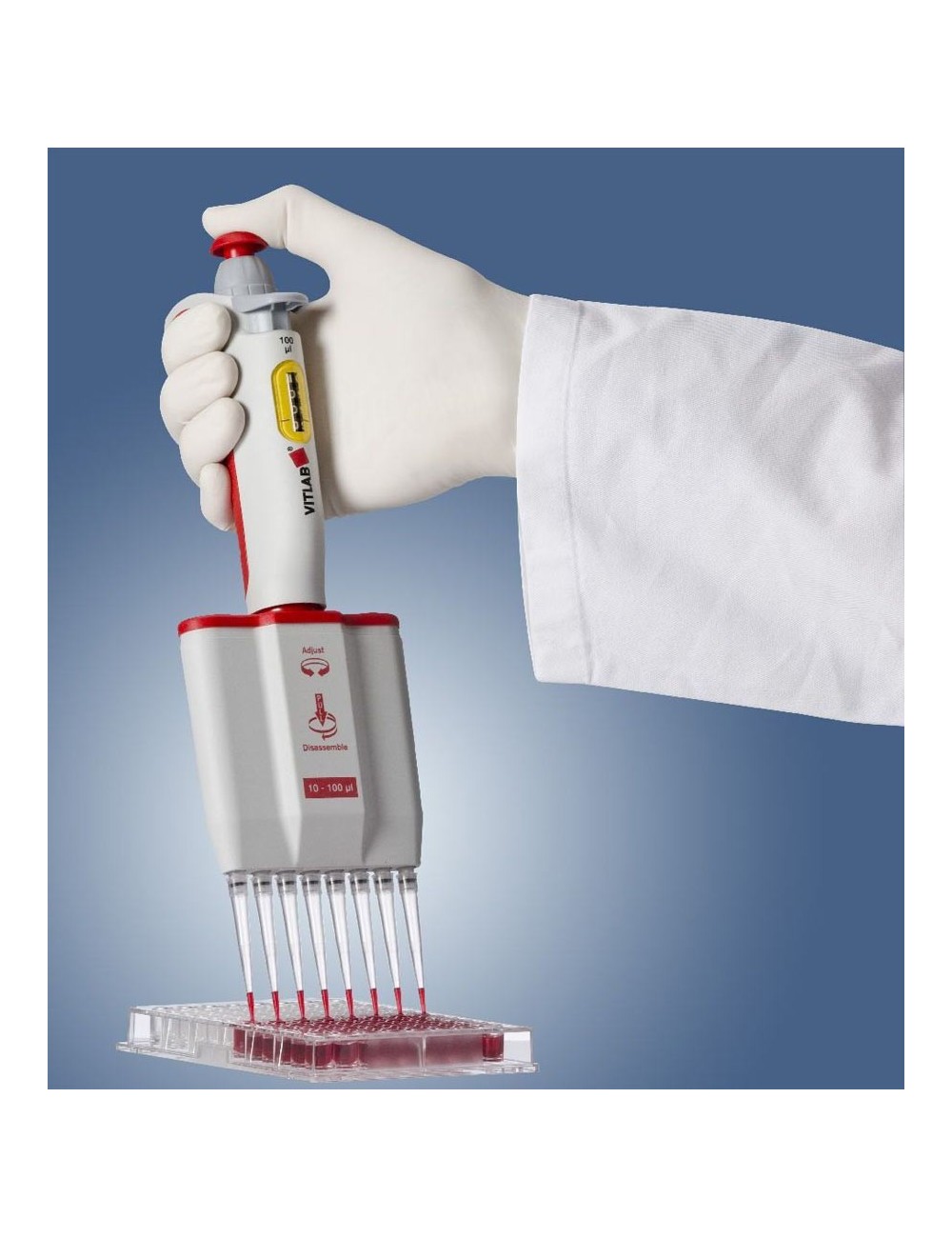 VITLAB MICROPIPETTE 8 CANAUX / 10 - 100 µL