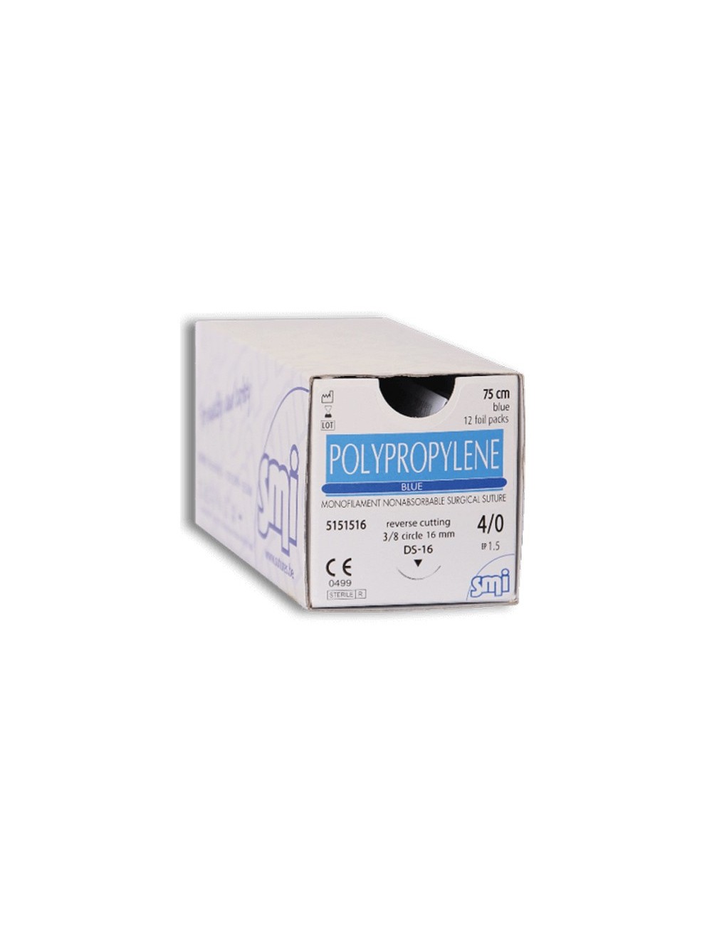 POLYPROPYLENE BLUE DEC.0,7 (6/0) PR 3/8 2X10MM 60CM (X 12)