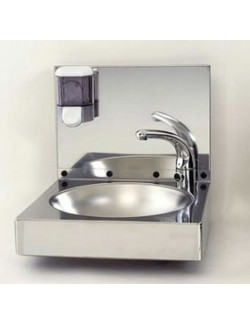 LAVABO INOX AVEC DOSSERET ET DISTRIBUTEUR DE SAVON