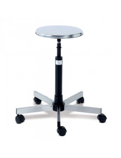 TABOURET A VIS ASSISE INOX PIETEMENT INOX 5 BRANCHES A/ROUES