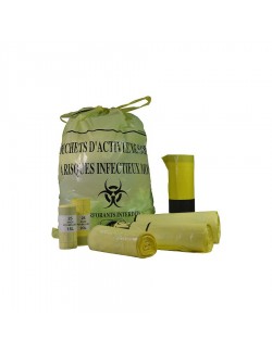 SAC DASRI DECHETS HOSPIT. JAUNE 30L 500X650MM RLX DE 25 (X 1000)