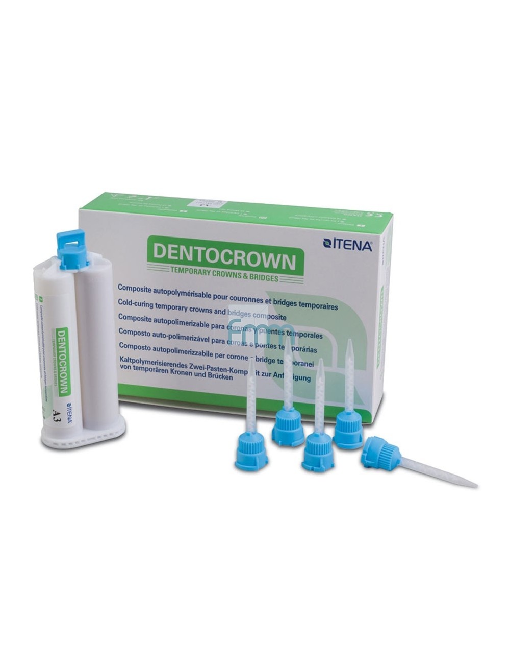 DENTOCROWN ITENA RESINE PROVISOIRE A2, CARTOUCHE DE 50 ML + 10 EMBOUTS MELANGEURS A2