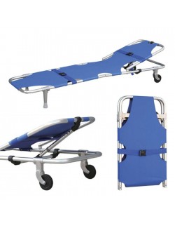 BRANCARD PLIABLE RELEVE TETE - 2 ROUES -  BLEU + SACOCHE