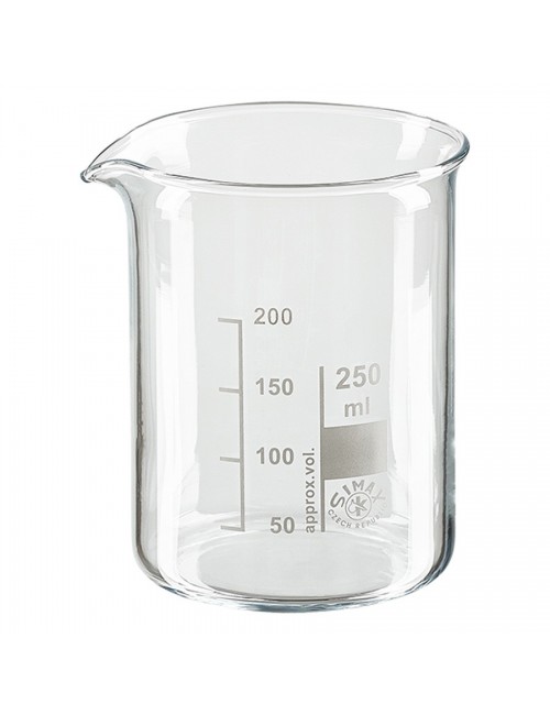 BECHER VERRE FORME BASSE AVEC BEC 10 ML