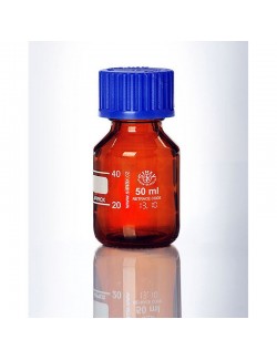 FLACON ISO VERRE BRUN GL32 CAP/BAGUE BLEUE 50ML