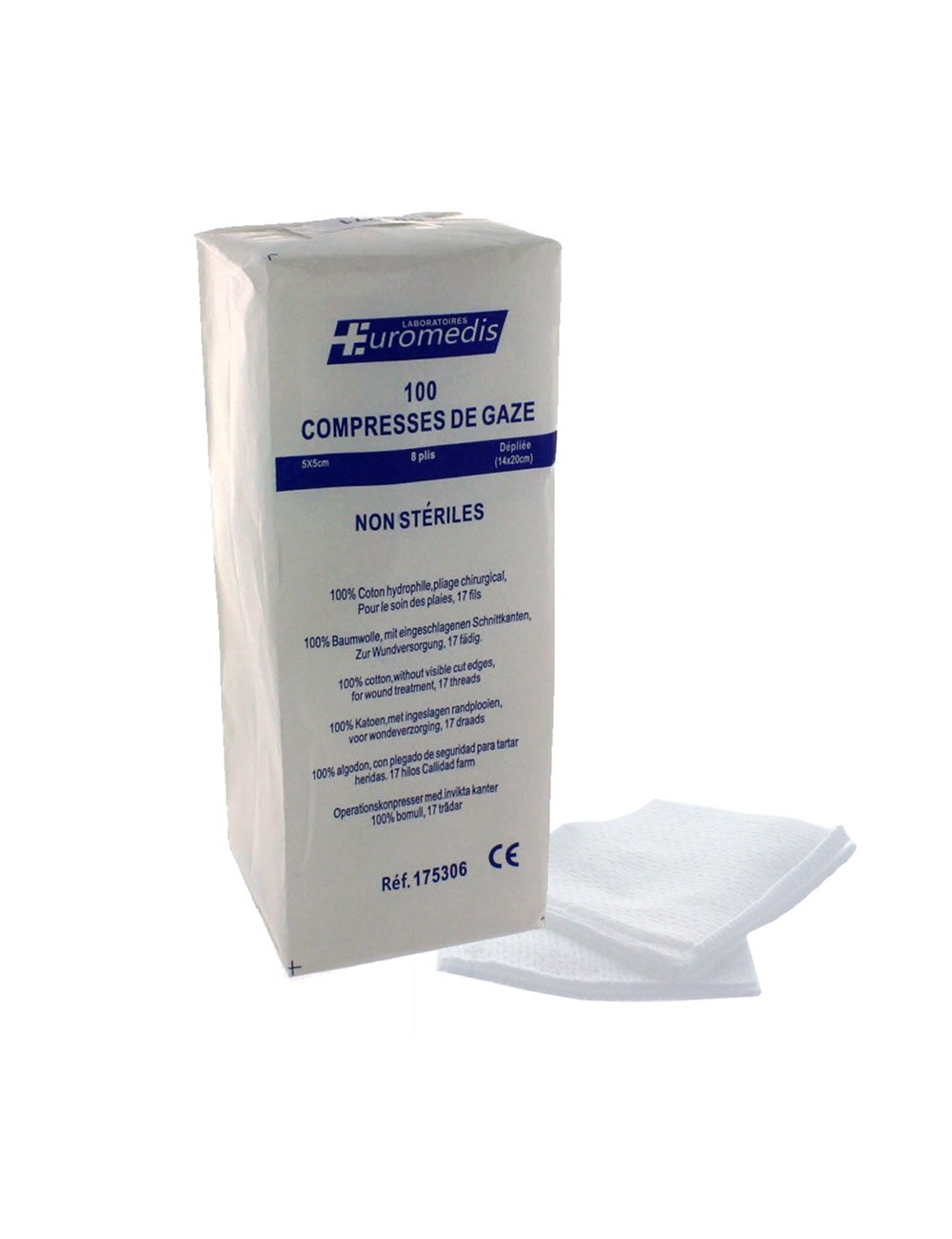 COMPRESSE NONTISSE NON STERILE 4 PLIS 10 X 10CM (BOITE DE 100)