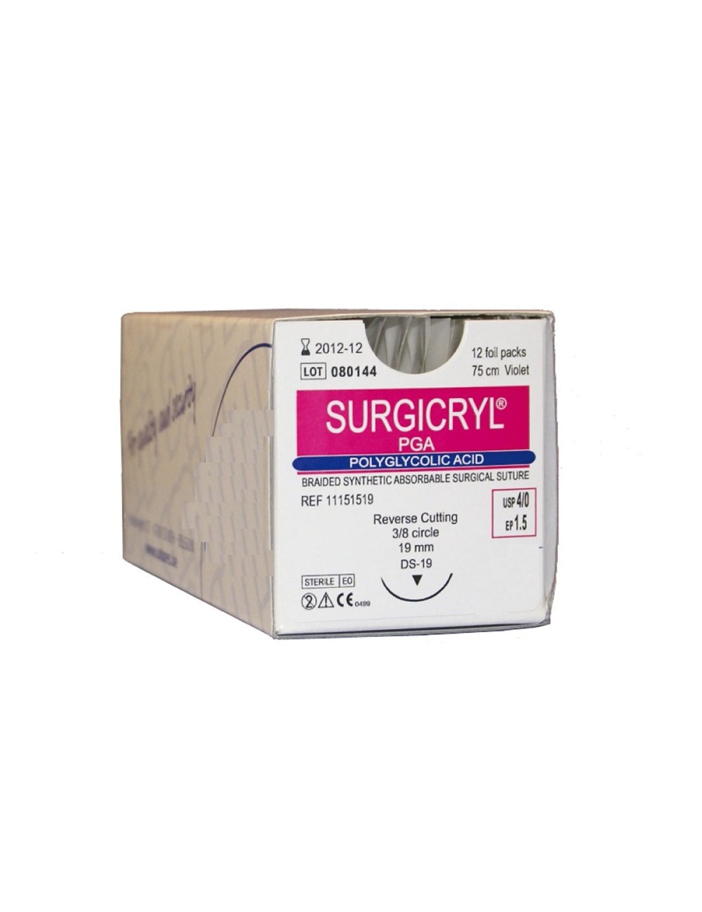 SURGICRYL PGA DEC.4  (1) PR 1/2 36MM 90 CM (X 12)