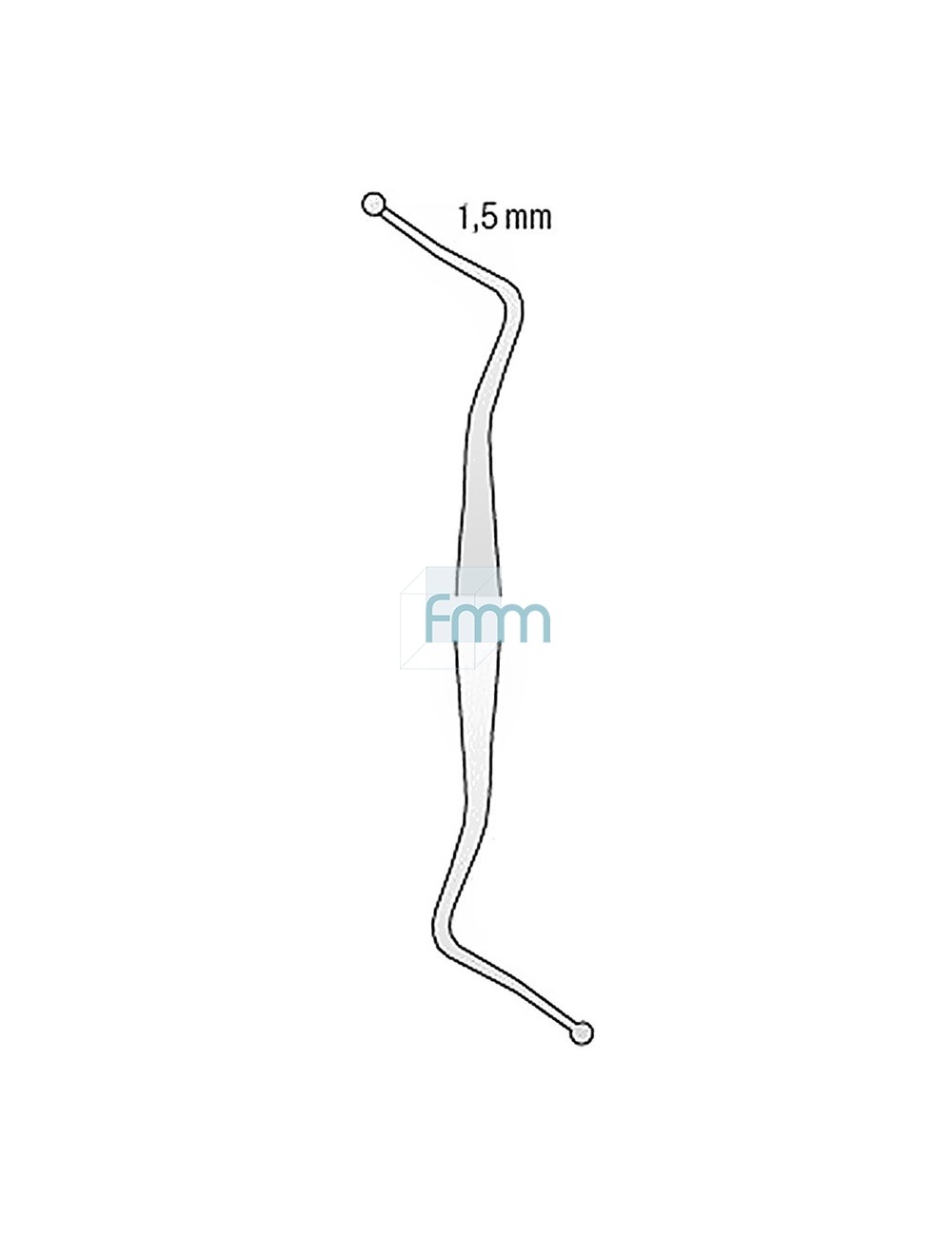 EXCAVATEUR A DENTINE DOUBLE EXTREMITE 32L