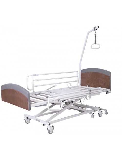 LIT MEDICALISE 2 FONCTIONS HAUTEUR VAR. AVEC BARRIERES ET POTENCE