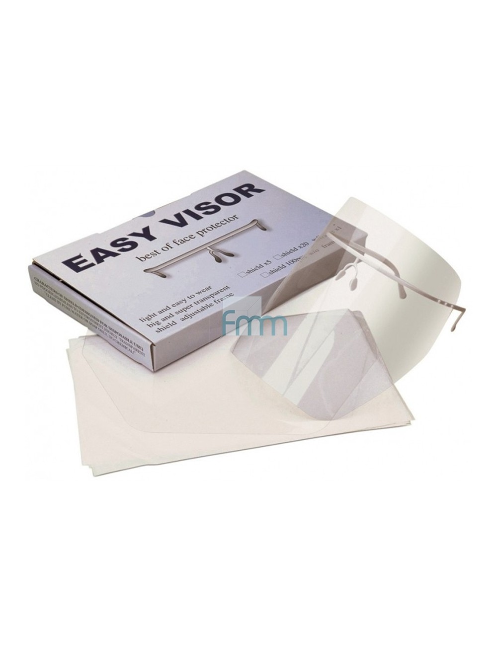 VISIERES ECRANS DE PROTECTION, PACK DE 1 MONTURE + 10 MASQUES