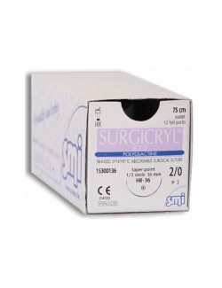 SURGICRYL 910 90CM DEC.5 (2) AIG.1/2 CERC. RONDE 48 MM (X 12)