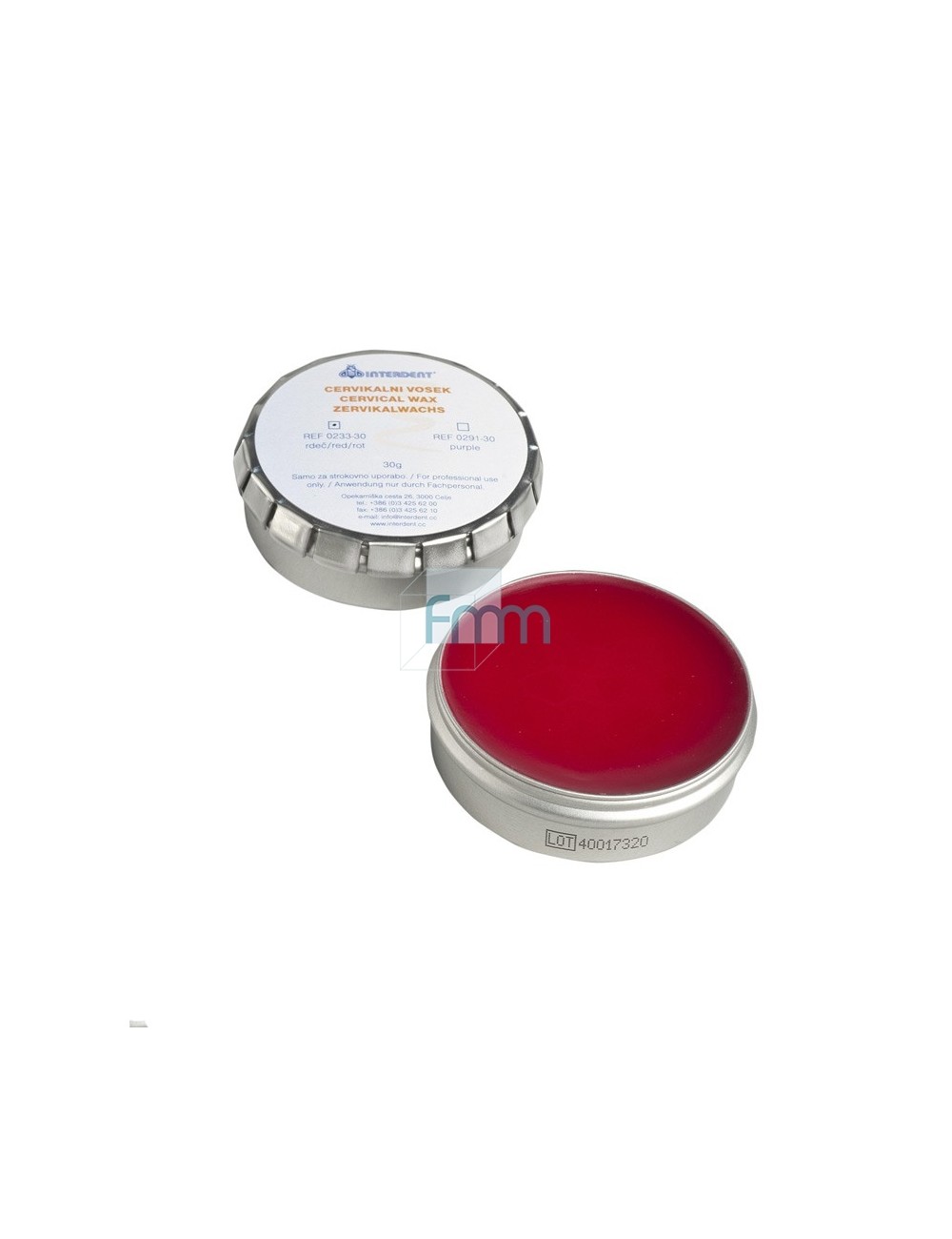 CIRE CERVICALE COURONNES/INLAYS, BLOC DE 70 GRS, COULEUR ROUGE