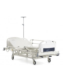 LIT HOSPITALIER 4 SECTIONS HAUTEUR VARIABLE SUR ROUE