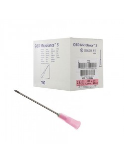 AIGUILLE HYPODERMIQUE BD MICROLANCE™ 18G1 1/2 40 MM 125/100 ROSE (X 100)