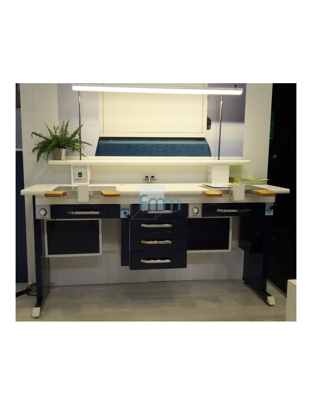 ETABLI PROTHESE DENTAIRE 2 POSTES PLAN DE TRAVAIL MELAMINE