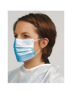 MASQUE CHIRURGIE HAUTE FILTRATION NONTISSE 3 PLIS A ELASTIQUES (X 50)