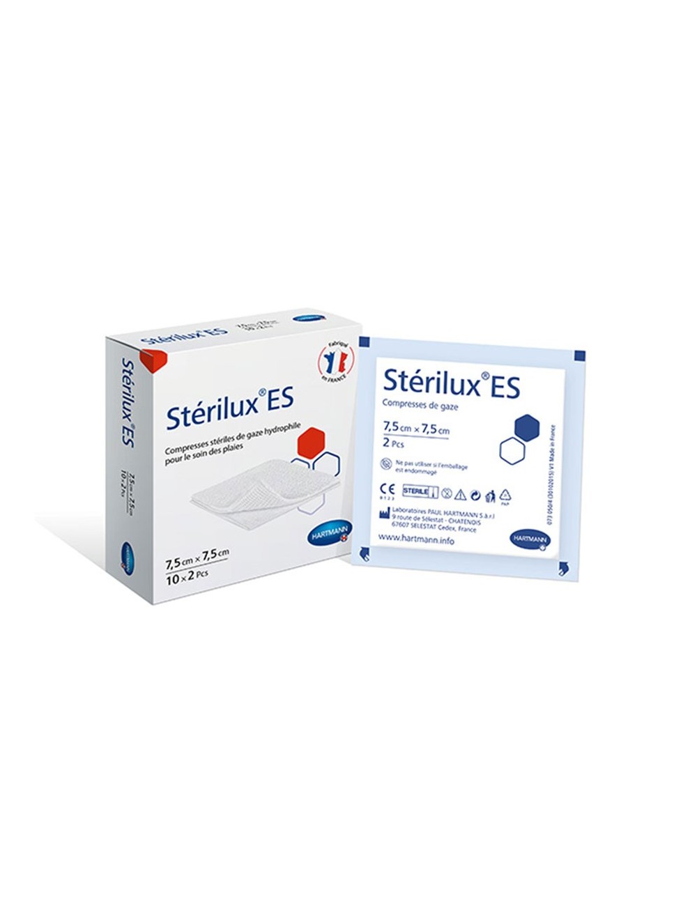 COMPRESSE GAZE STERILE 13F/12P - 7,5 X 7,5CM (PAR 10 X 2)