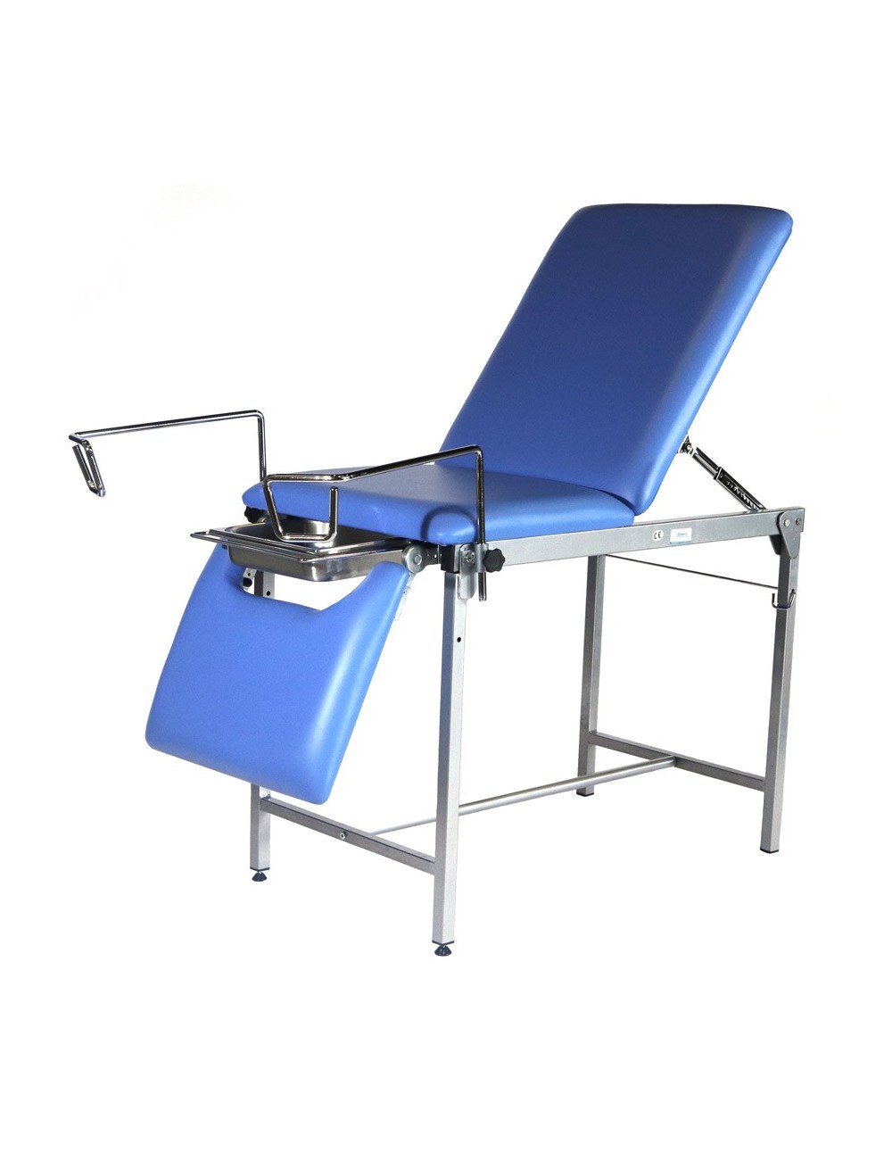 DIVAN GYNECOLOGIE AVEC ETRIERS METALLIQUES BLEU