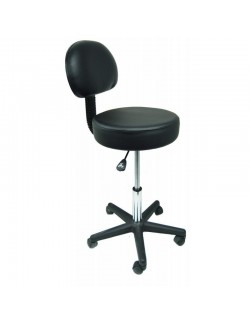 TABOURET HAUTEUR REGLABLE VERIN  A GAZ  SUR ROULETTE AVEC DOSSIER