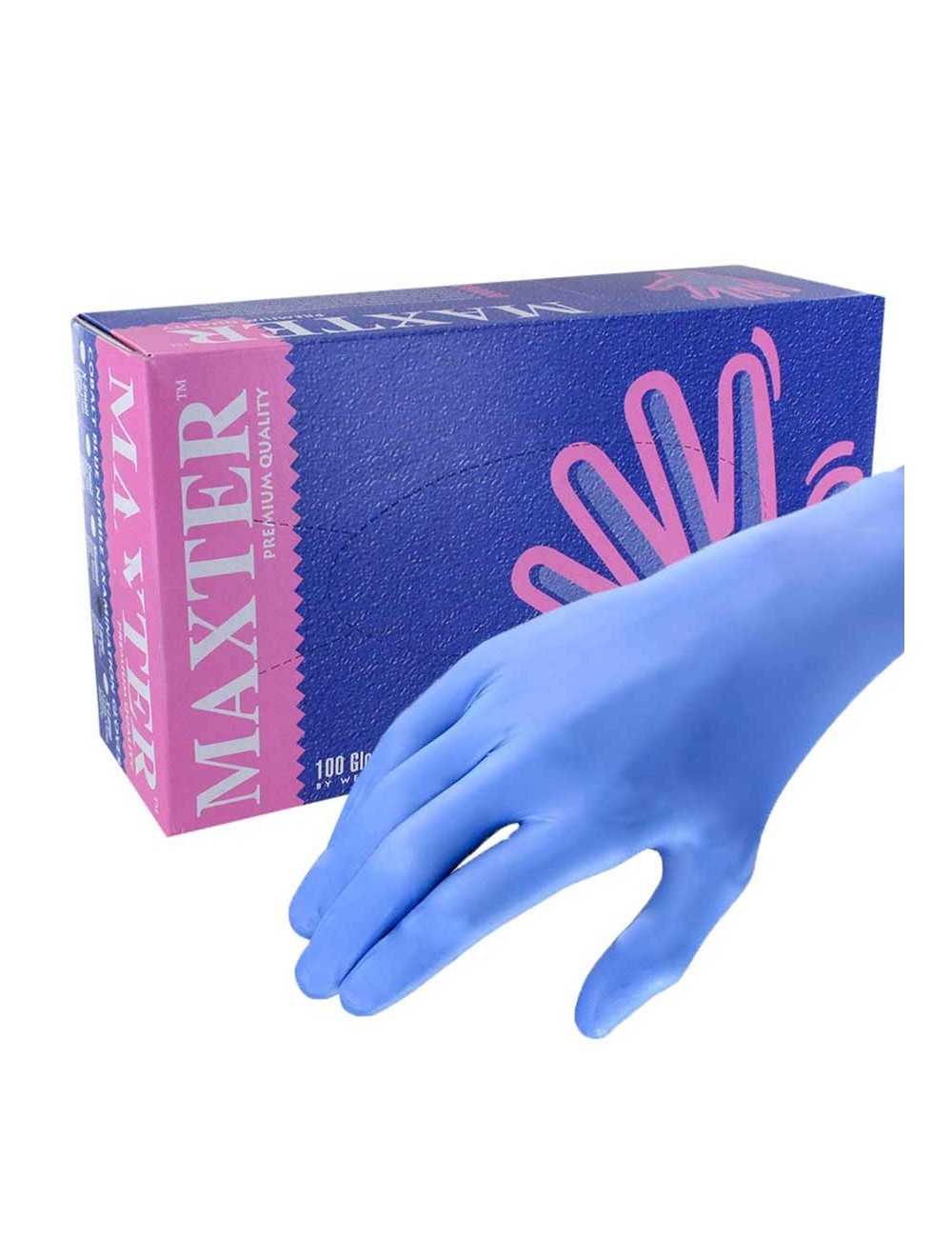 GANT D'EXAMEN MAXTER N.S NON POUDRE NITRILE BLEU 8/9 (B/200)