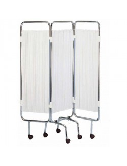 PARAVENT INOX 3 PLIS SUR ROULETTES 144 X 170 H CM