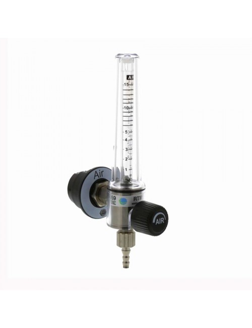 DEBITMETRE AIR 2 CRANS, A BILLE 12X125M + EMBOUT DIRECT 15 L/MIN.+ TET