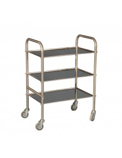 GUERIDON INOX 3 PLATEAUX 90 X 60 X 80 CM