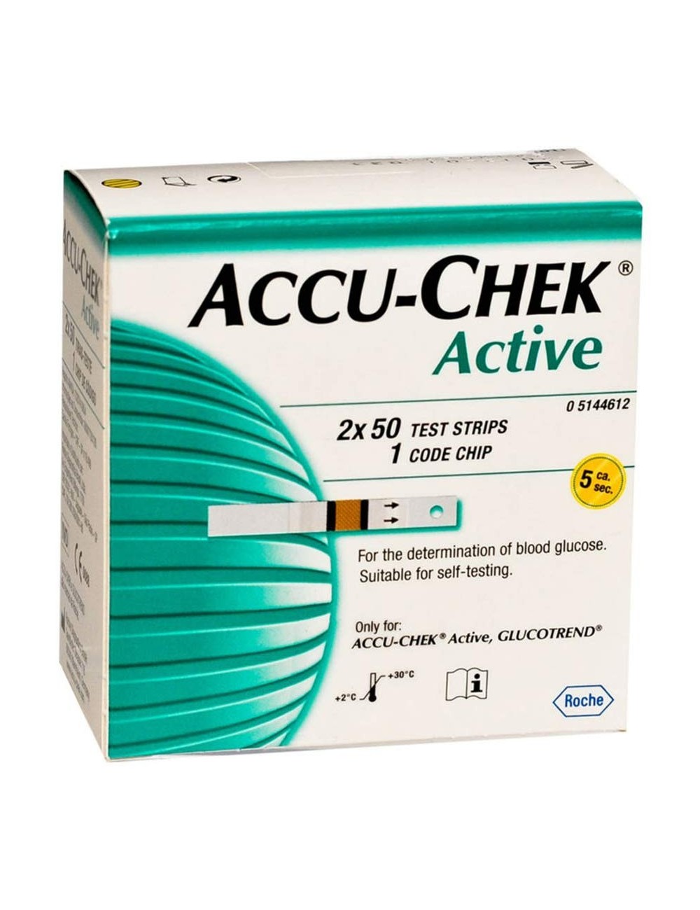 BANDELETTE ACCU-CHEK ACTIVE (2 FLACONS DE 50 BANDELETTES)