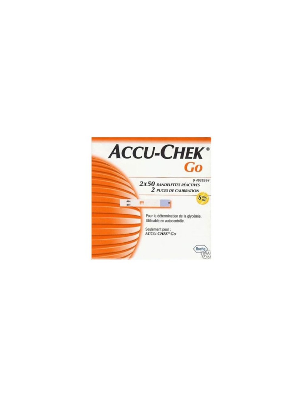 BANDELETTE ACCU-CHEK GO (2 FLACONS DE 50 BANDELETTES)