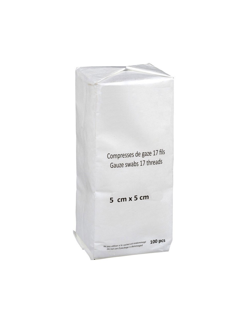 COMPRESSE DE GAZE HYDROPHILE NON STERILE 13 FILS 12 PLIS 7,5 X 7,5 CM (X100)